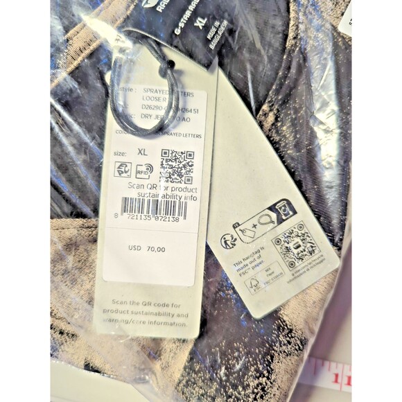 G-Star Raw T-Shirt, Mens XL, G-Star Light Chalk Sprayed Letters Crewneck T-Shirt - Picture 4 of 15